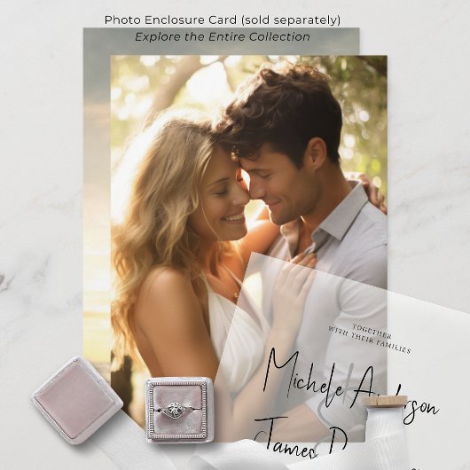 Minimale Script Typografie Formal Wedding Pergament Einladungen