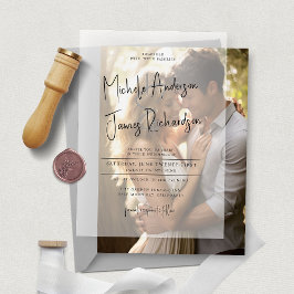 Minimale Script Typografie Formal Wedding Pergament Einladungen