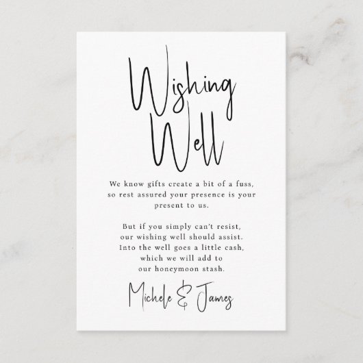 Minimale Script Typografie Hochzeit wünschend gut Begleitkarte (Vorderseite)