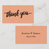 Minimale Script Typografie Lachs Vielen Dank Begleitkarte (Vorne/Hinten)