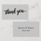 Minimale Script Typografie Light Gray Vielen Dank Begleitkarte (Vorne/Hinten)