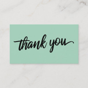Minimale Script Typografie Light Green Vielen Dank Begleitkarte