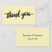 Minimale Script Typografie Light Yellow Vielen Dan Begleitkarte (Vorne/Hinten)