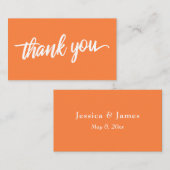 Minimale Script Typografie Orange Peel Vielen Dank Begleitkarte (Vorne/Hinten)