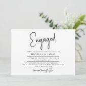Minimale Script Typografy Wedding Verlobung Einladung (Stehend Vorderseite)