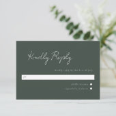 Minimale Script-UAwg RSVP Karte (Stehend Vorderseite)