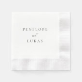 Minimale Script Wedding Napkin Serviette (Vorderseite)