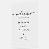 Minimale Script Wedding Party Willkommen Schwarz Acrylschild (Winkel)