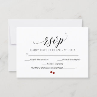 Minimale Script-Wedding RSVP Moderne Antwortkarte Einladung