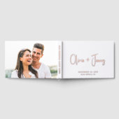 Minimale Script White Wedding Gästebuch (Voll)