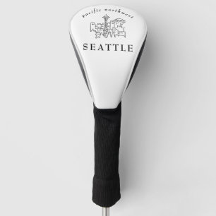Minimale Seattle-Skyline-Umrandung Pazifischer Nor Golf Headcover
