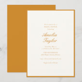 Minimale Senf-Scriptur-Cream-Klassische-Brautparty Einladung (Vorne/Hinten)