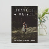 Minimale Serif Foto Save The Date (Stehend Vorderseite)