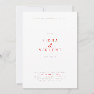 Minimale Serif-Hochzeitseinladung Einladung