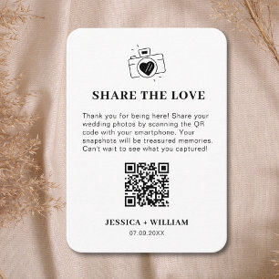 Minimale Share the Love QR-Code-Schilder Begleitkarte