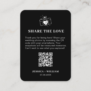 Minimale Share the Love QR-Code-Schilder Begleitkarte