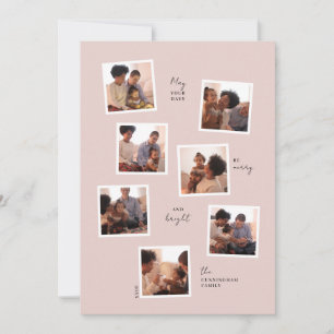 Minimale Sieben-Foto-Urlaubskarte Feiertagskarte