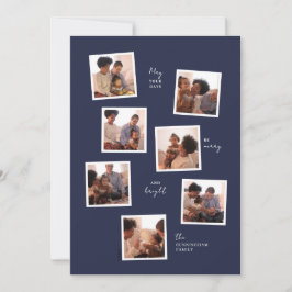 Minimale Sieben-Foto-Urlaubskarte Feiertagskarte