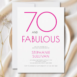 Minimale Siebziger und Fabelhafte 70. Geburtstagsf Einladung