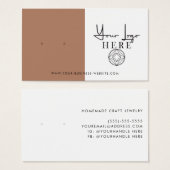 Minimale Sienna Brown White Logos Ohrring-Anzeige (Vorne & Hinten)