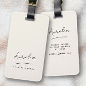 Minimale Signature Monogram Elfenbeinküche Elegant Gepäckanhänger