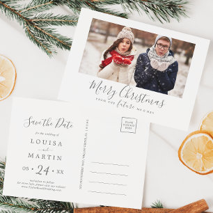 Minimale silberne Frohe Weihnachten Save-the-Date-