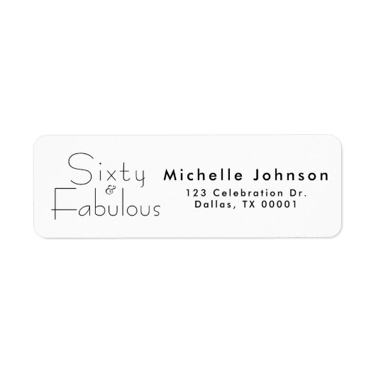 Minimale Sixty & Fabulous 60. Geburtstagsfeier (Vorne)