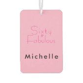 Minimale Sixty & Fabulous 60. Geburtstagsfeier Autolufterfrischer (Rückseite)