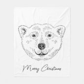 Minimale Skizze mit Text über den Kopf des Polarbä Fleecedecke (Vorderseite)