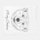 Minimale Skizze mit Text über den Kopf des Polarbä Fleecedecke (Vorderseite (Horizontal))