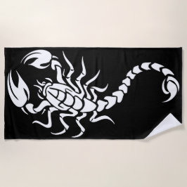 Minimale Skorpion-Stammes-Tattoo-Stil-Illustration Strandtuch