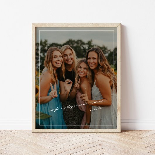 Minimale Skript-Beste-Freunde-Andenken-Foto Poster