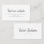 Minimale Skript Hochzeit Website einfügen Karte (Vorne/Hinten)