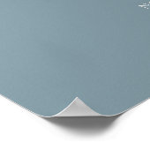 Minimale Skript Willkommen Dusty Blue Hochzeitspos Poster (Ecke)