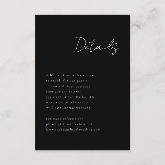 Minimale Skriptdetails-Abschlusskarte Begleitkarte (Vorderseite)