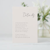 Minimale Skriptdetails Begleitkarte (Stehend Vorderseite)