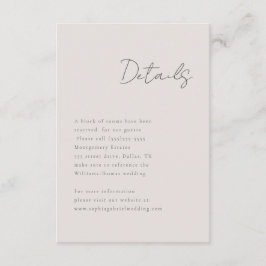 Minimale Skriptdetails Begleitkarte