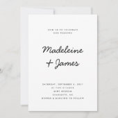 Minimale Skripte Einfache moderne Schwarz-weiße Ho Einladung (Vorderseite)