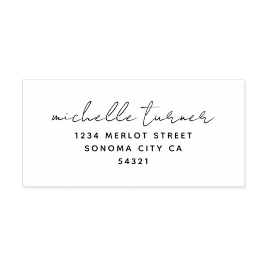 Minimale Skripte Moderne Rücksendeadresse Gummistempel (Prägung)