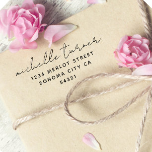 Minimale Skripte Moderne Rücksendeadresse Gummistempel