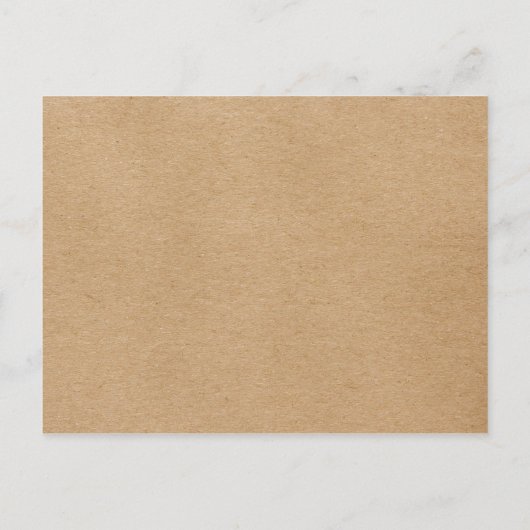 Minimale Skripte Rustic Kraft Save the Date Ankündigungspostkarte (Rückseite)