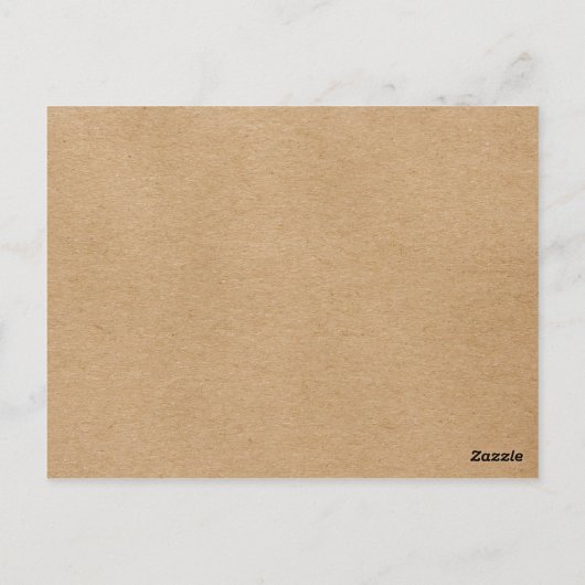 Minimale Skripte Rustic Kraft Save the Date Postkarte (Rückseite)