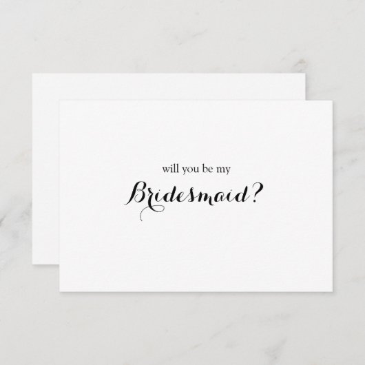 Minimale Skripte werden Sie meine Bridesmaid-Karte Dankeskarte (Vorne/Hinten)