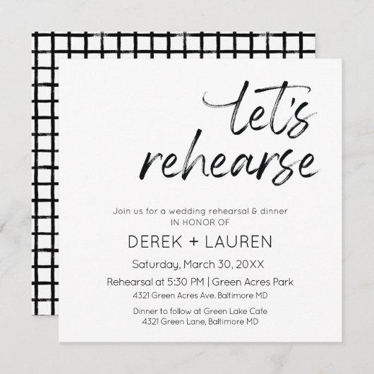 Minimale Skripte: Wir müssen die Hochzeitsstiftung Einladung (Vorne/Hinten)