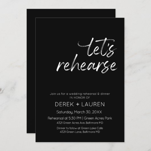 Minimale Skripte: Wir müssen die Hochzeitsstiftung Einladung (Vorne/Hinten)