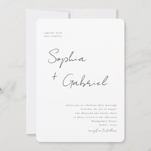 Minimale Skripteinladung Einladung (Vorderseite)