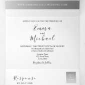 Minimale Skripteinladung für dreifach gefaltete Ho Einladung (Innenseite Mitte)