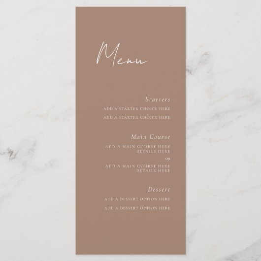 Minimale Skriptkarte Menükarte (Vorderseite)