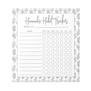 Minimale Skriptstruktur Habit Tracker Notepad Notizblock