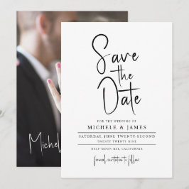 Minimale Skripttypografie Hochzeit speichern Sie d Einladung